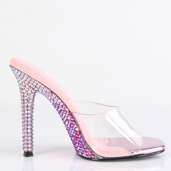 Rhinestone Slide On High Heel Shoes - Picture 6 of 7